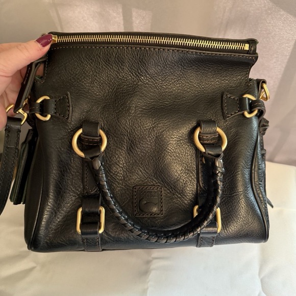 Dooney and Bourke Florentine Leather Micro Satchel Crossbody Bag Purse Black New - Picture 10 of 16